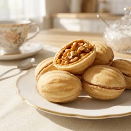 Орешки со сгущёнкой и грецким орехом